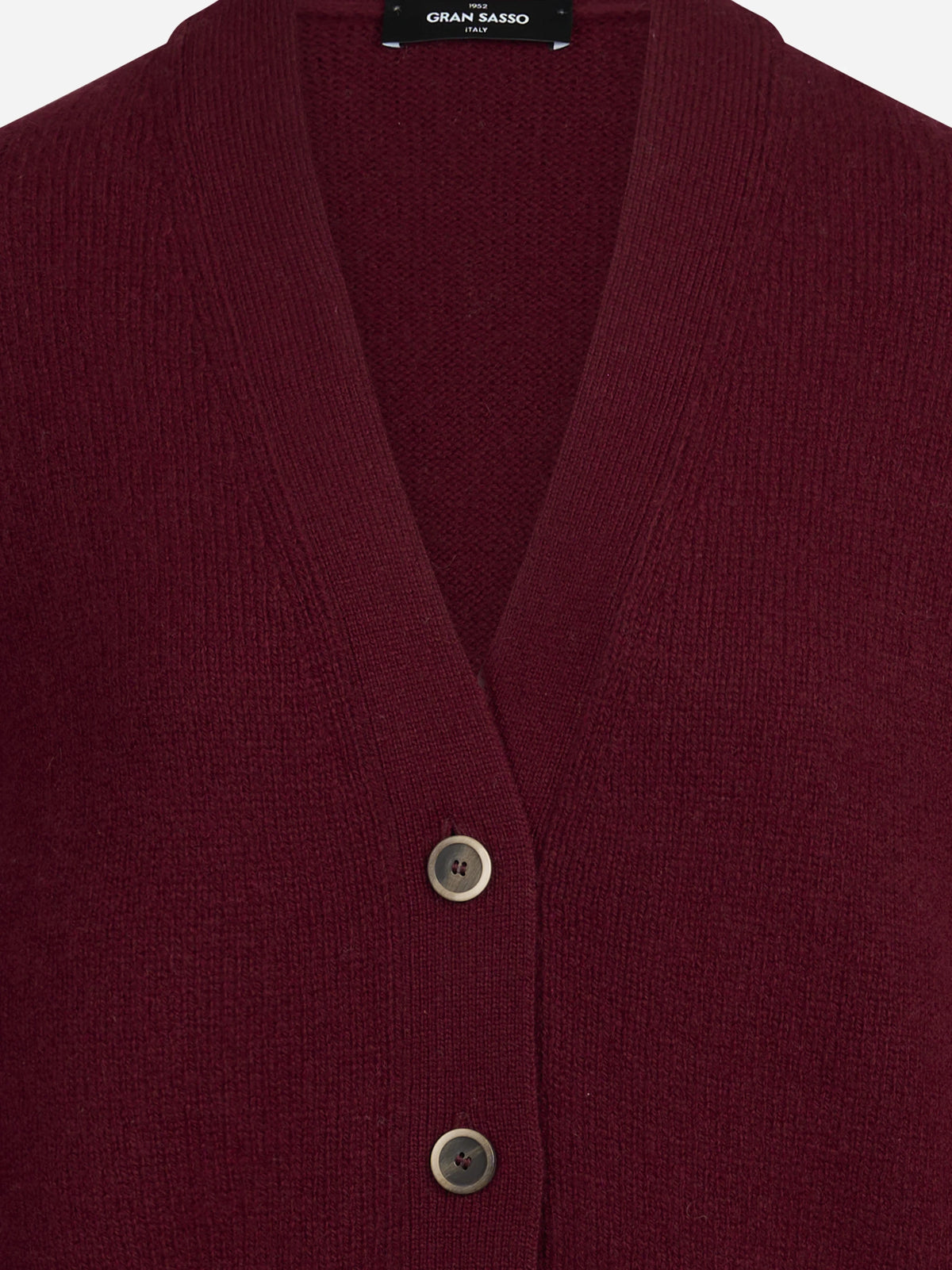 Cardigan lungo in cashmere bordeaux - dettaglio del prodotto