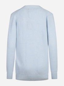 Cardigan lungo con tasche celeste GRAN SASSO - vista posteriore