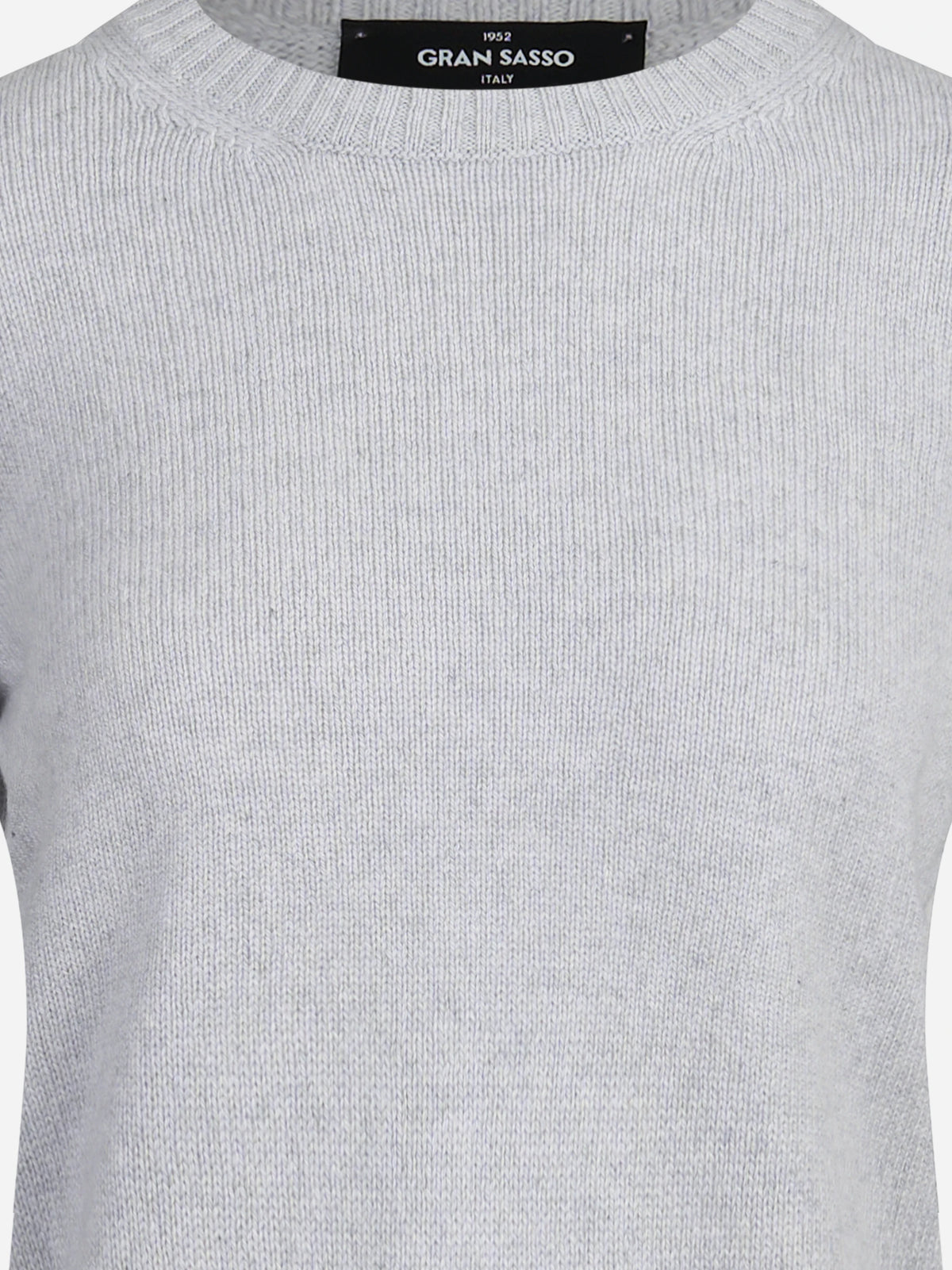 Maglia girocollo in cashmere grigio - dettaglio del prodotto