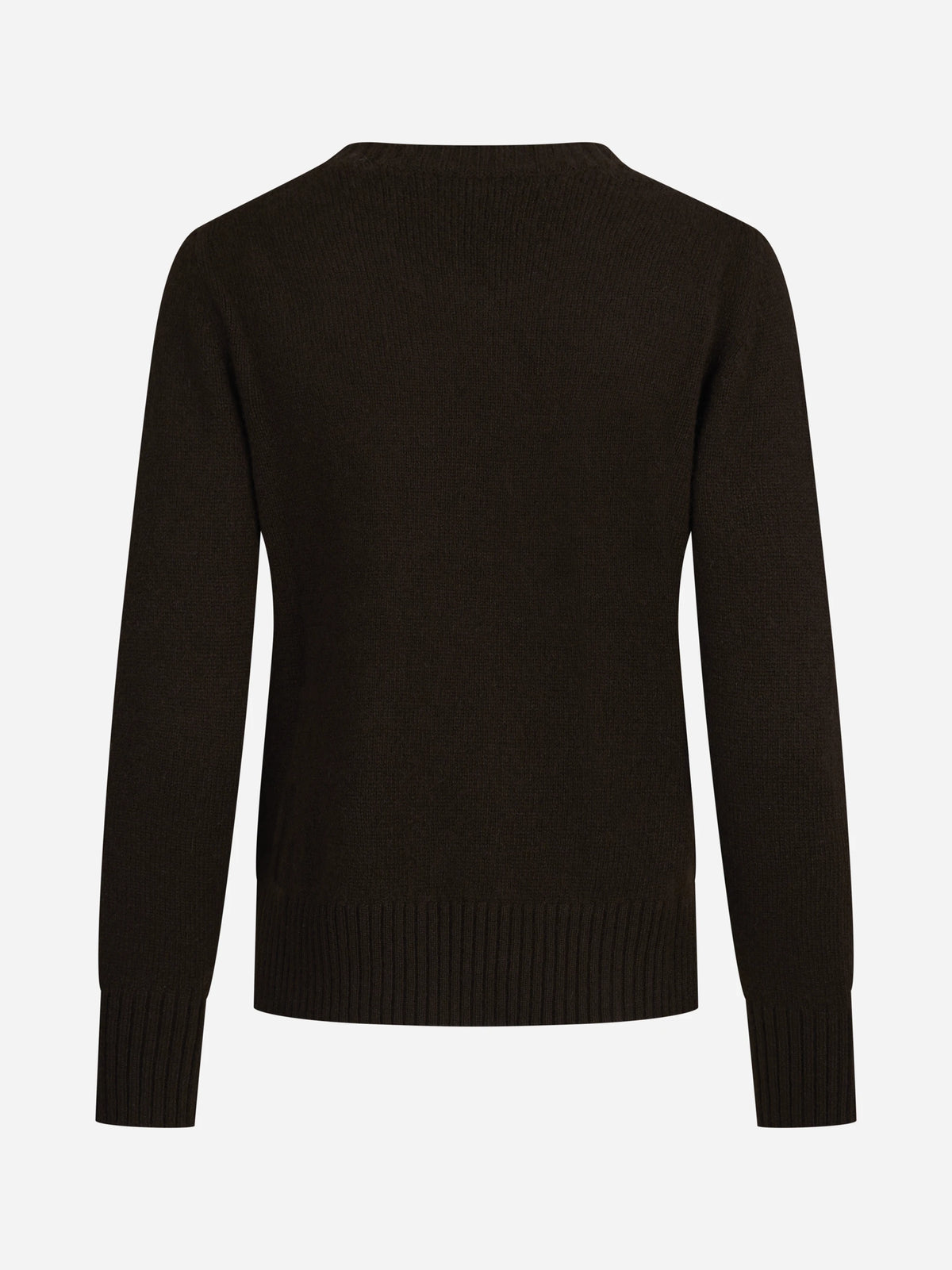 Maglia girocollo in cashmere marrone - vista posteriore