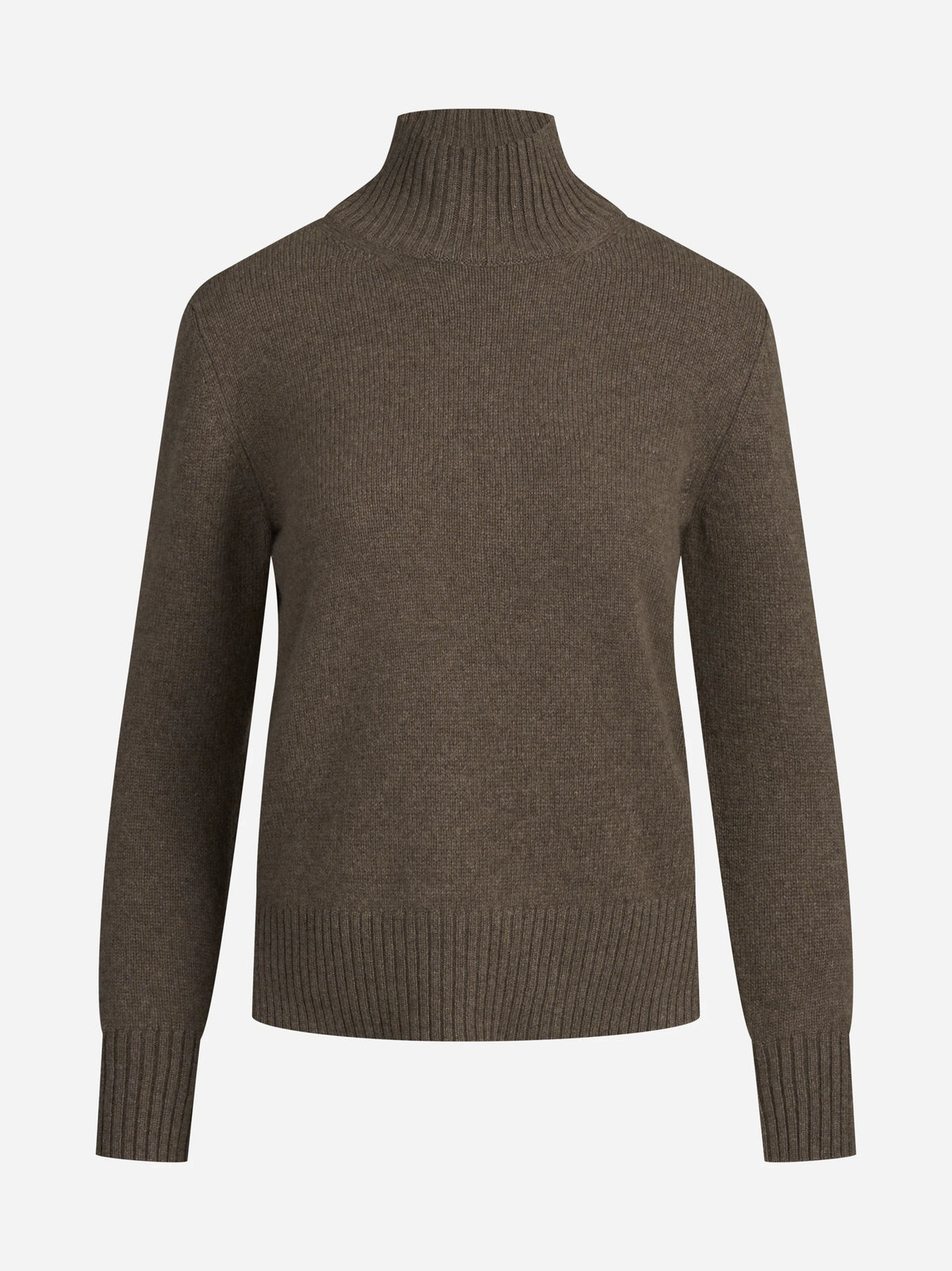 Lupetto in cashmere marrone - vista frontale