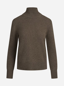 Lupetto in cashmere marrone - vista frontale