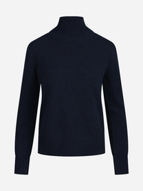 Lupetto in cashmere blu - vista frontale