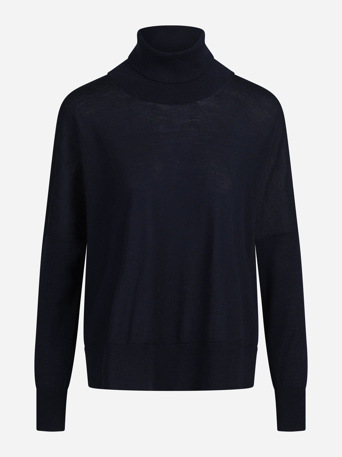 Dolcevita oversize in lana vergine blu - vista frontale