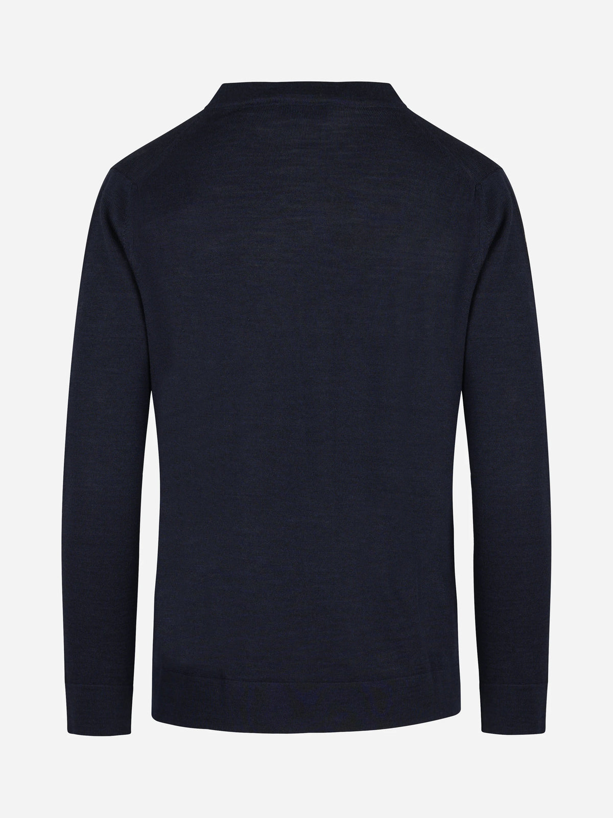 Cardigan in lana vergine e seta blu GRAN SASSO - vista posteriore