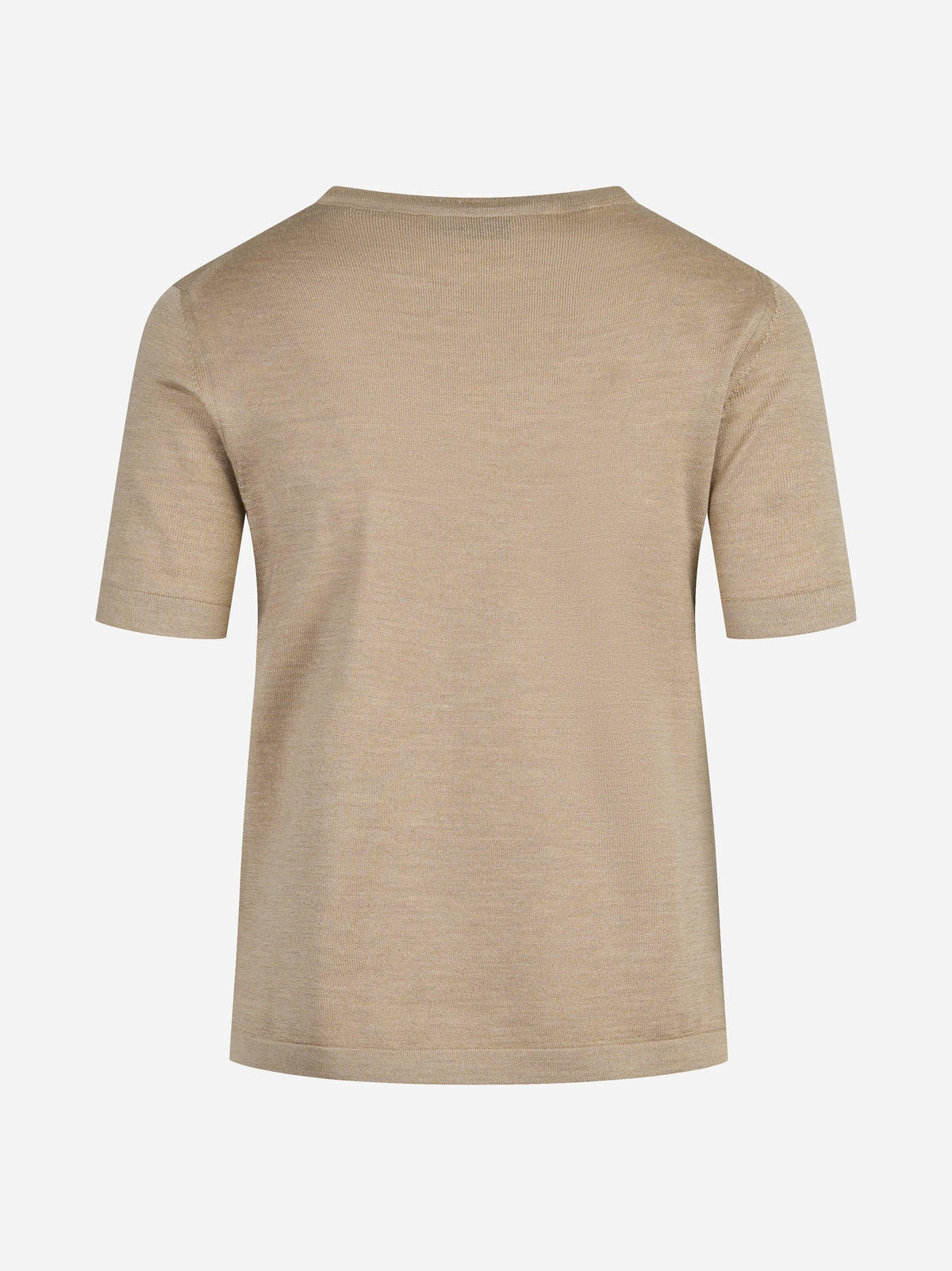 Maglia girocollo in lana e seta beige - dettaglio del prodotto