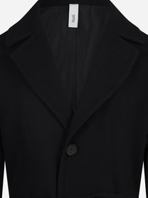 Cappotto Ostuni con cintura in lana nero - dettaglio del prodotto