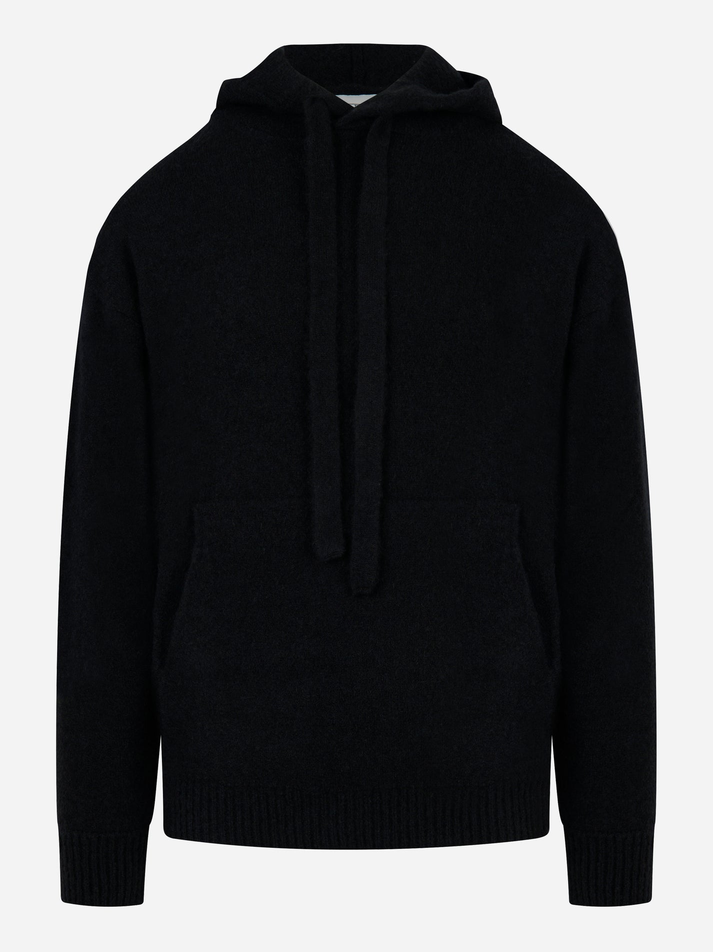 Felpa con cappuccio in cashmere e seta nera Laneus - fronte