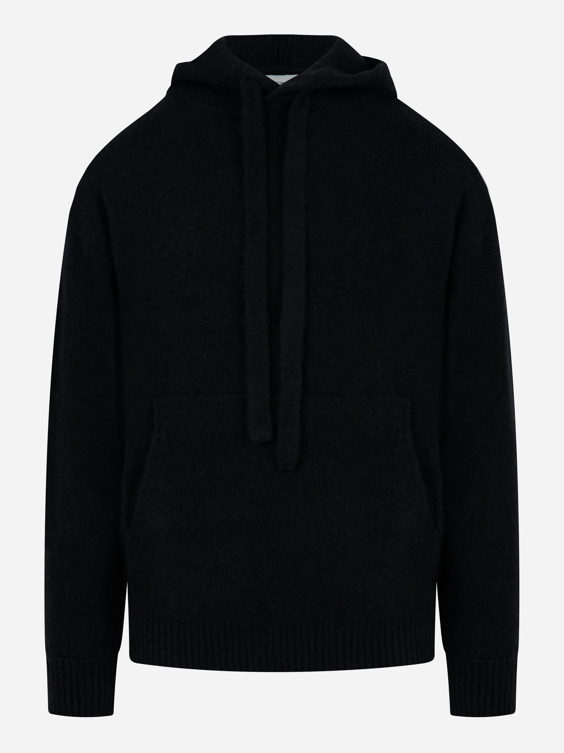 Felpa con cappuccio in cashmere e seta nera Laneus - fronte