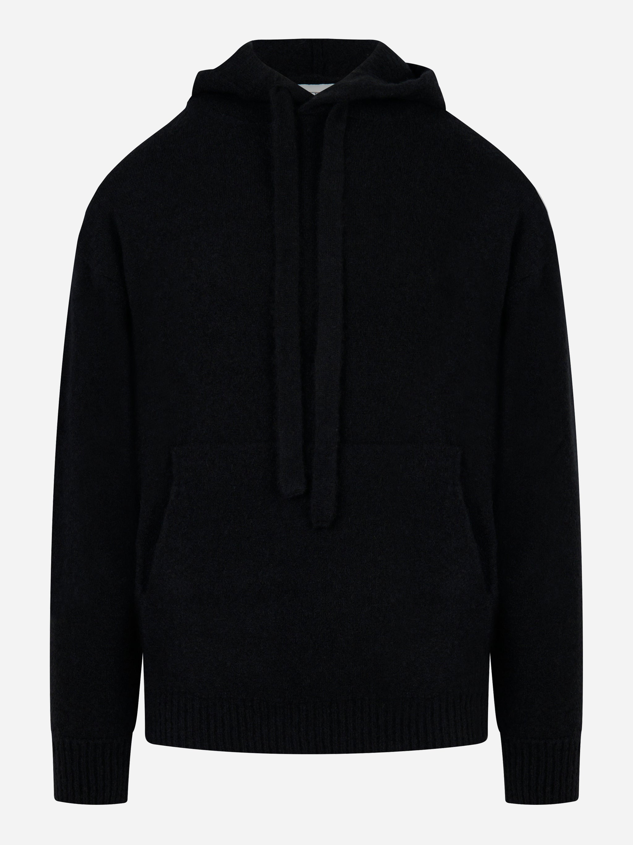 Felpa con cappuccio in cashmere e seta nera Laneus - fronte