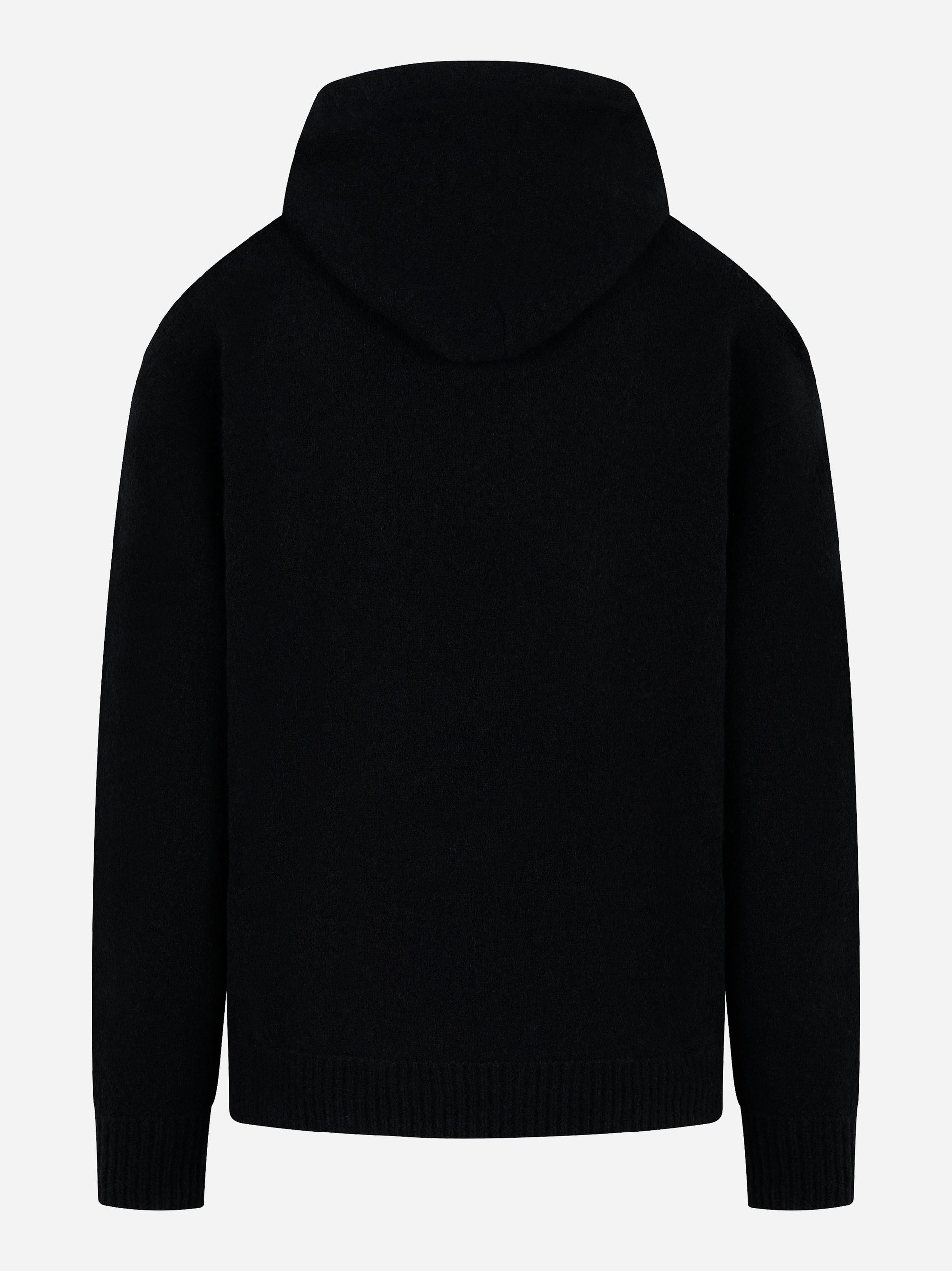 Felpa con cappuccio in cashmere e seta nera Laneus - retro