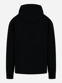 Felpa con cappuccio in cashmere e seta nera Laneus - retro