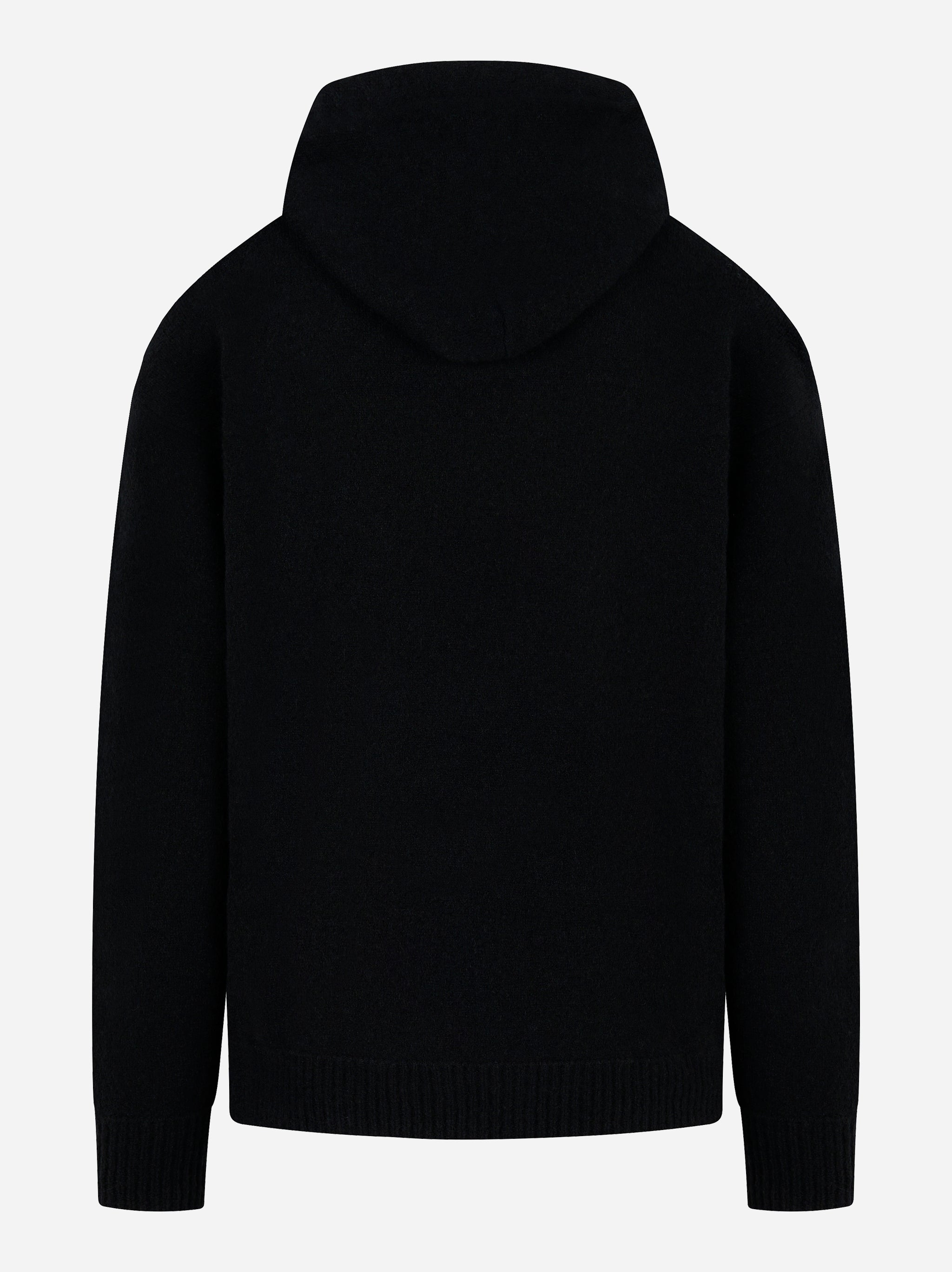 Felpa con cappuccio in cashmere e seta nera Laneus - retro