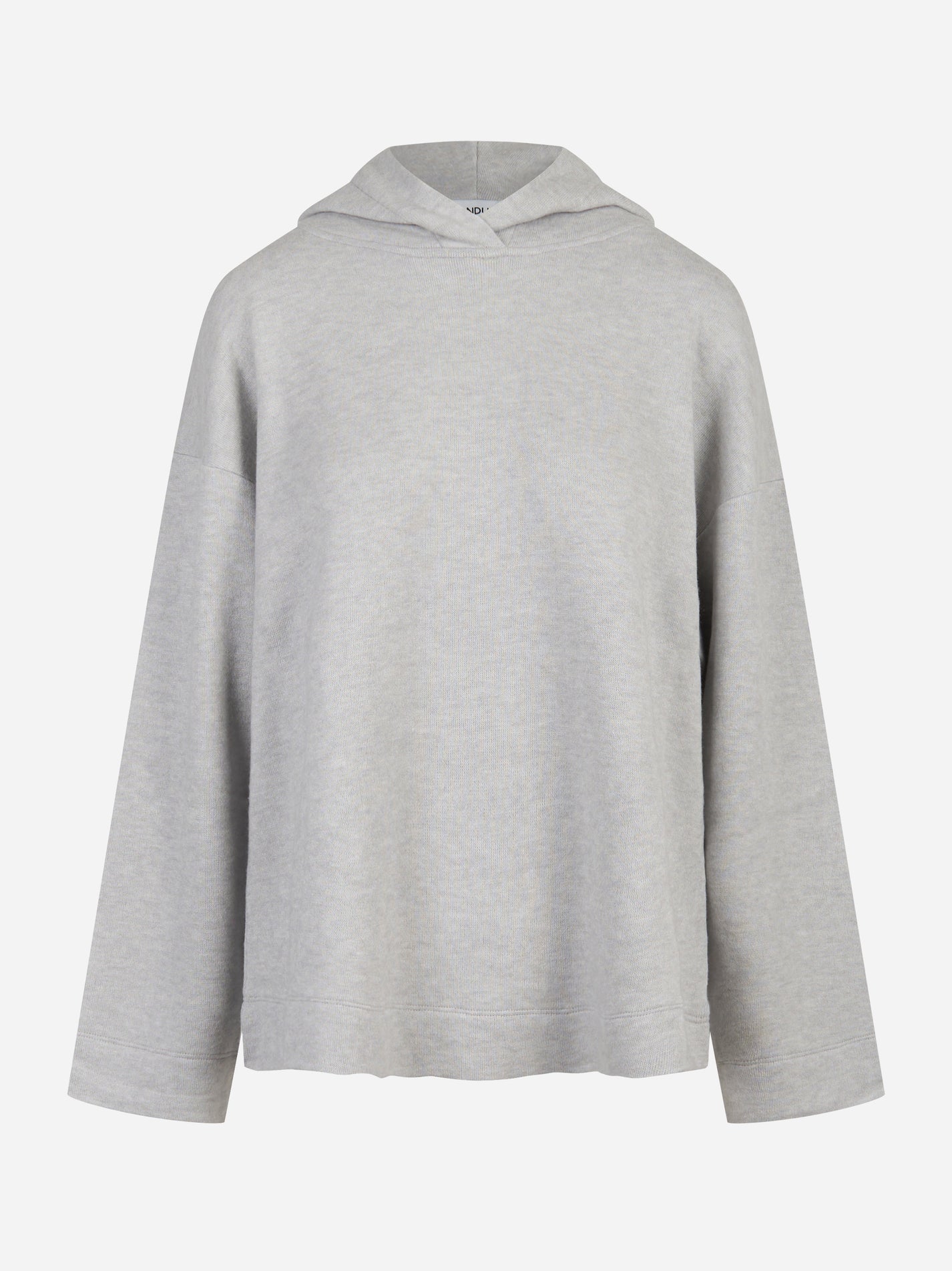 Hoodie oversize grigio melange DONDUP con cappuccio – vista frontale