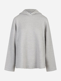 Hoodie oversize grigio melange DONDUP con cappuccio – vista frontale