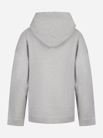 Hoodie oversize grigio melange DONDUP con cappuccio – vista posteriore