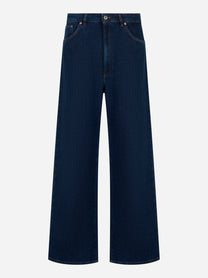 Jeans in denim blu scuro modello loose fit PT TORINO - vista frontale