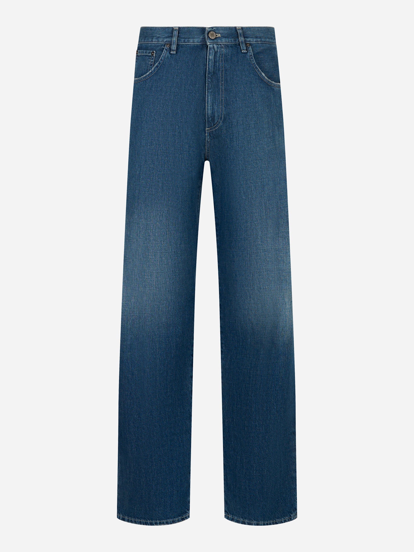 Jeans loose fit in denim blu da uomo PT Torino, vista frontale