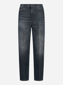 Jeans Bessie Dondup grigio con taglio loose fit - fronte