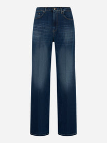 Jeans Francine wide leg in denim blu Dondup con effetto slavato