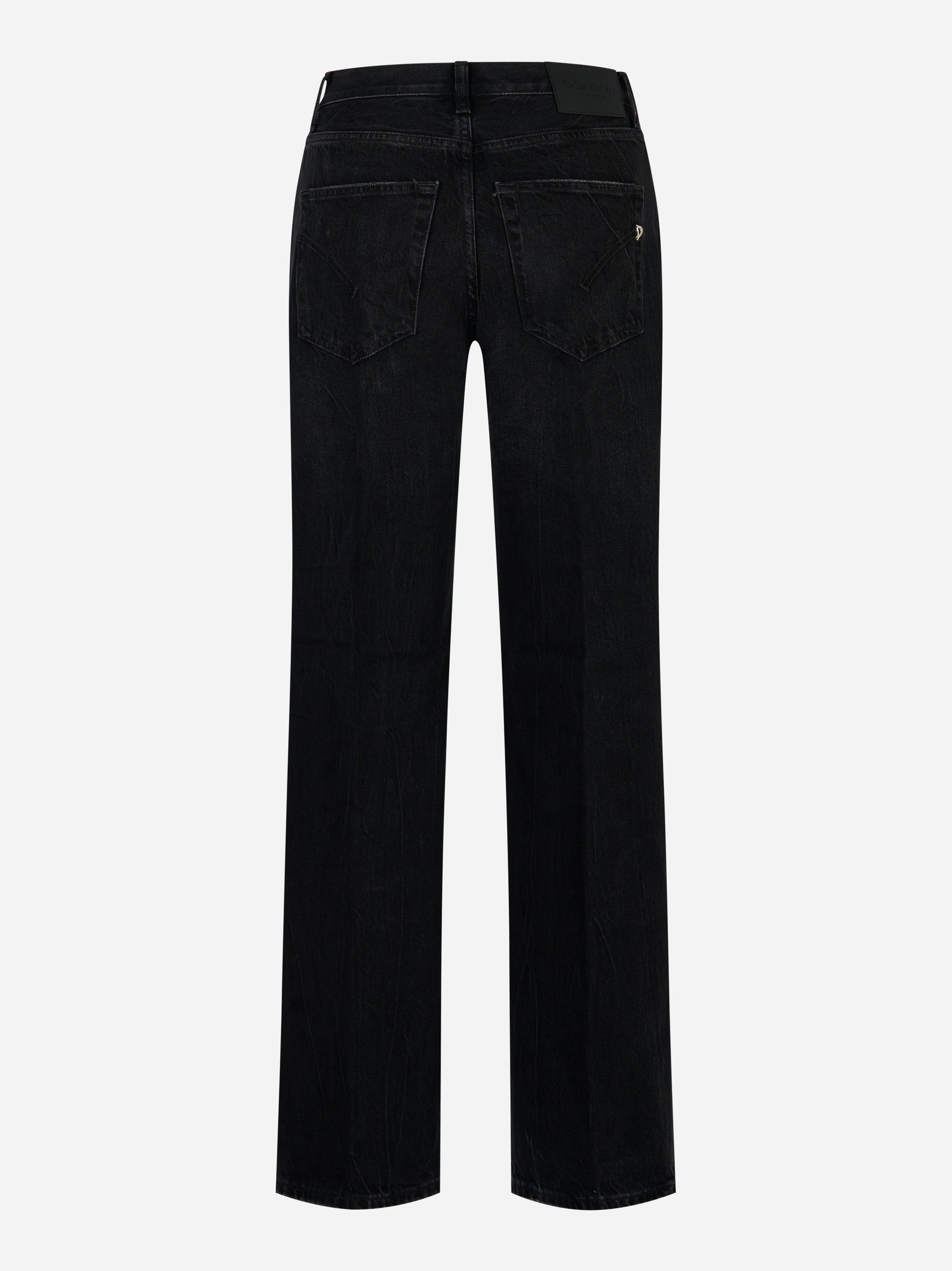 Retro dei jeans Jacklyn Dondup neri con tasche applicate e dettaglio logo