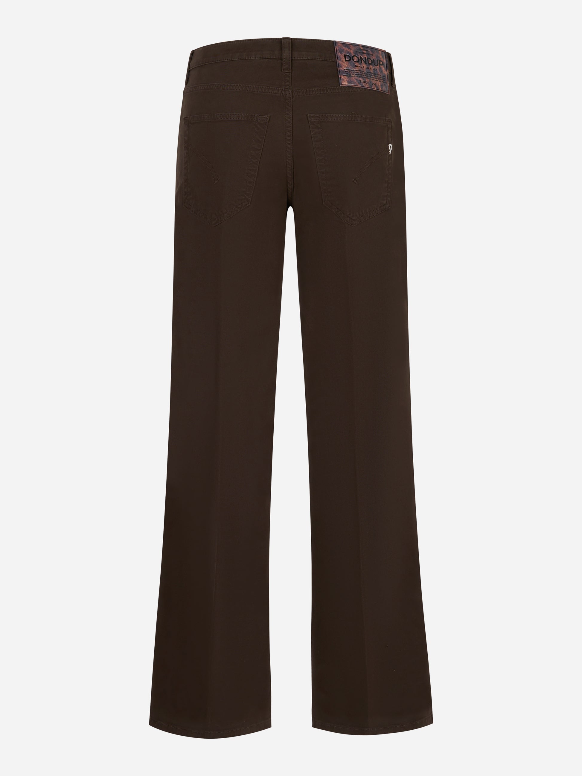 Retro jeans Jacklyn marrone con tasche e patch logo Dondup