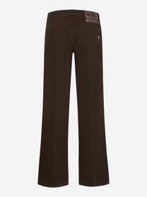 Retro jeans Jacklyn marrone con tasche e patch logo Dondup