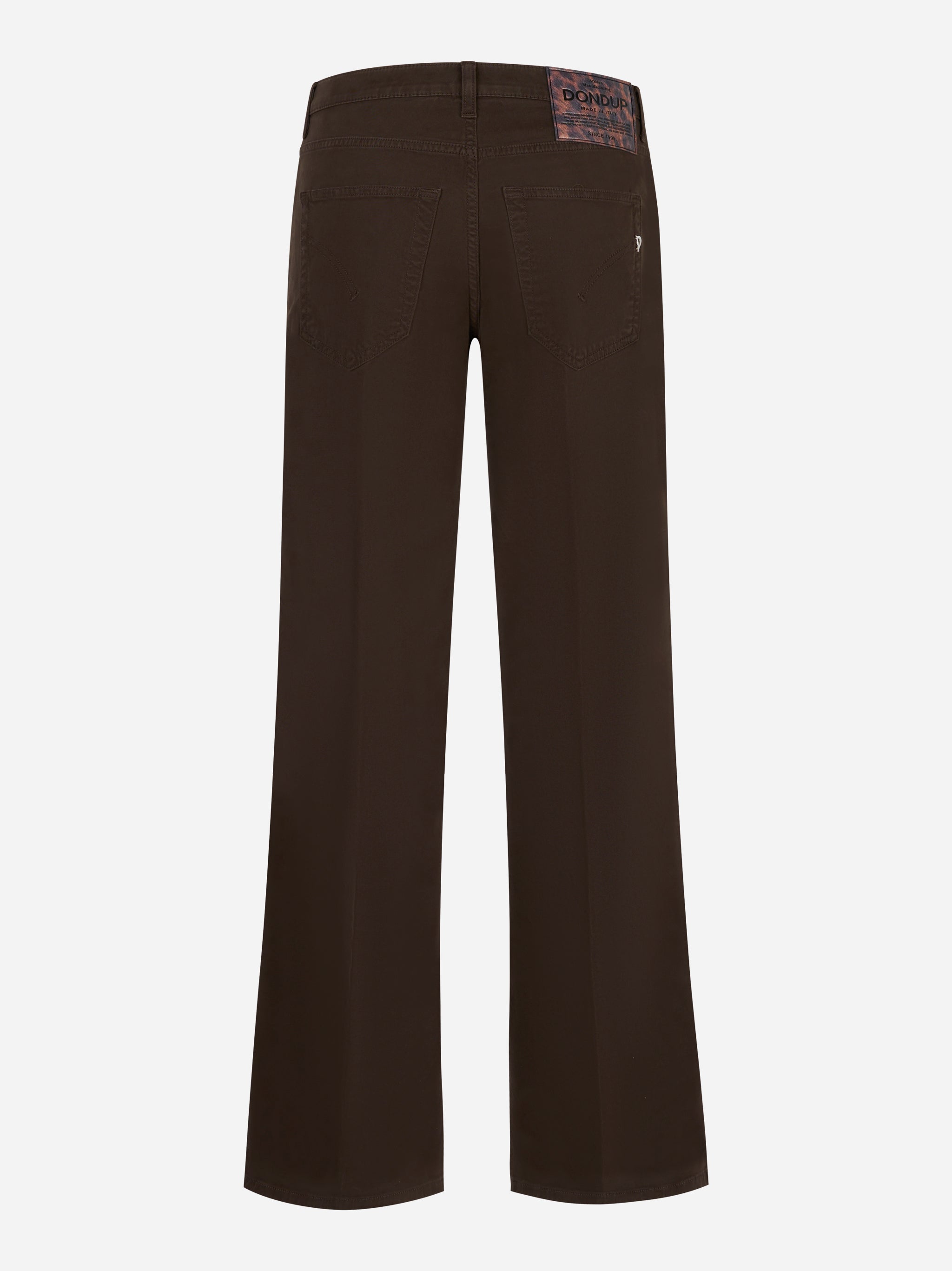 Retro jeans Jacklyn marrone con tasche e patch logo Dondup