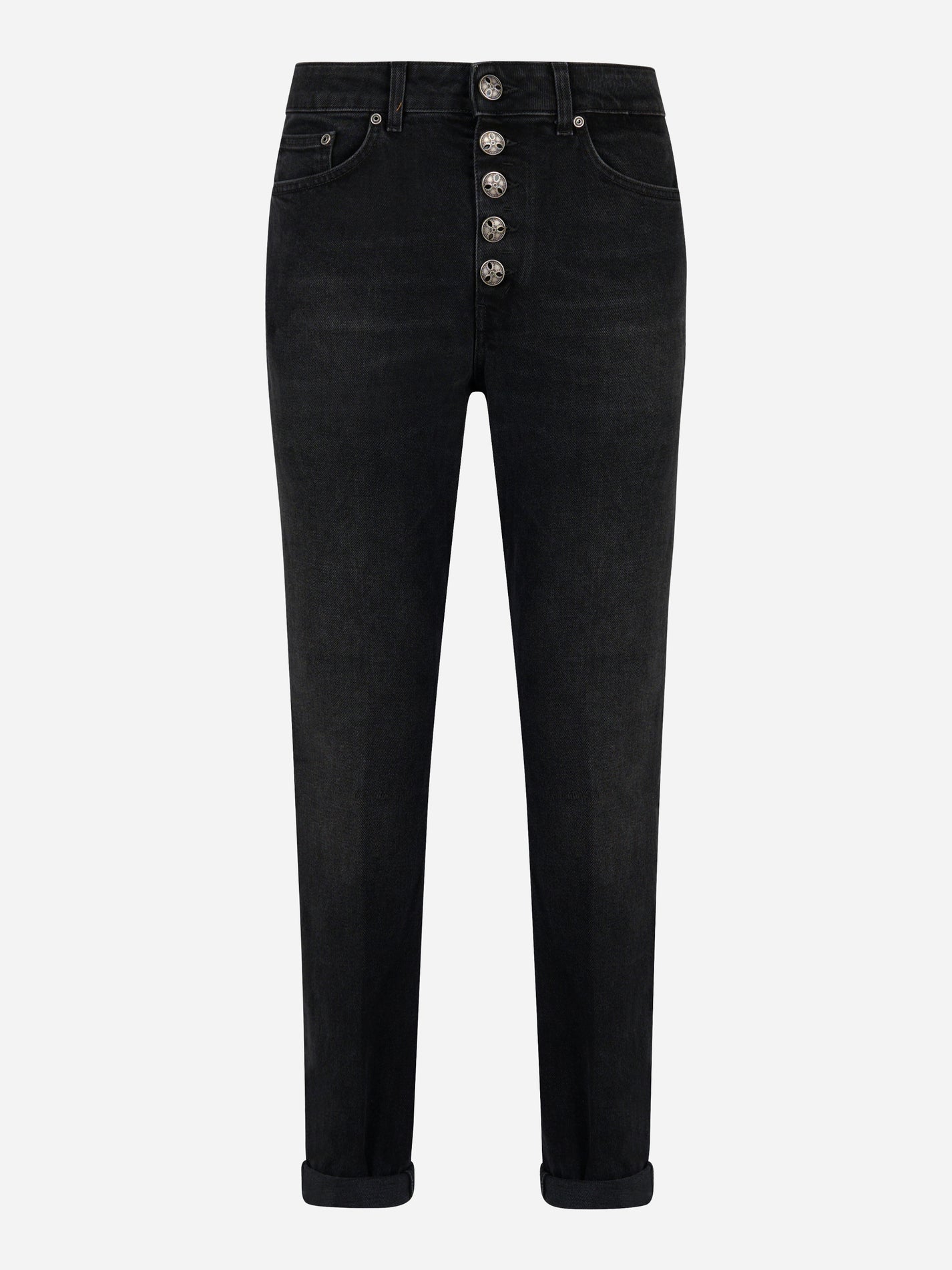 Jeans neri vita alta con bottoni DONDUP