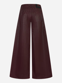 Jeans wide leg laminato bordeaux Laneus vista posteriore