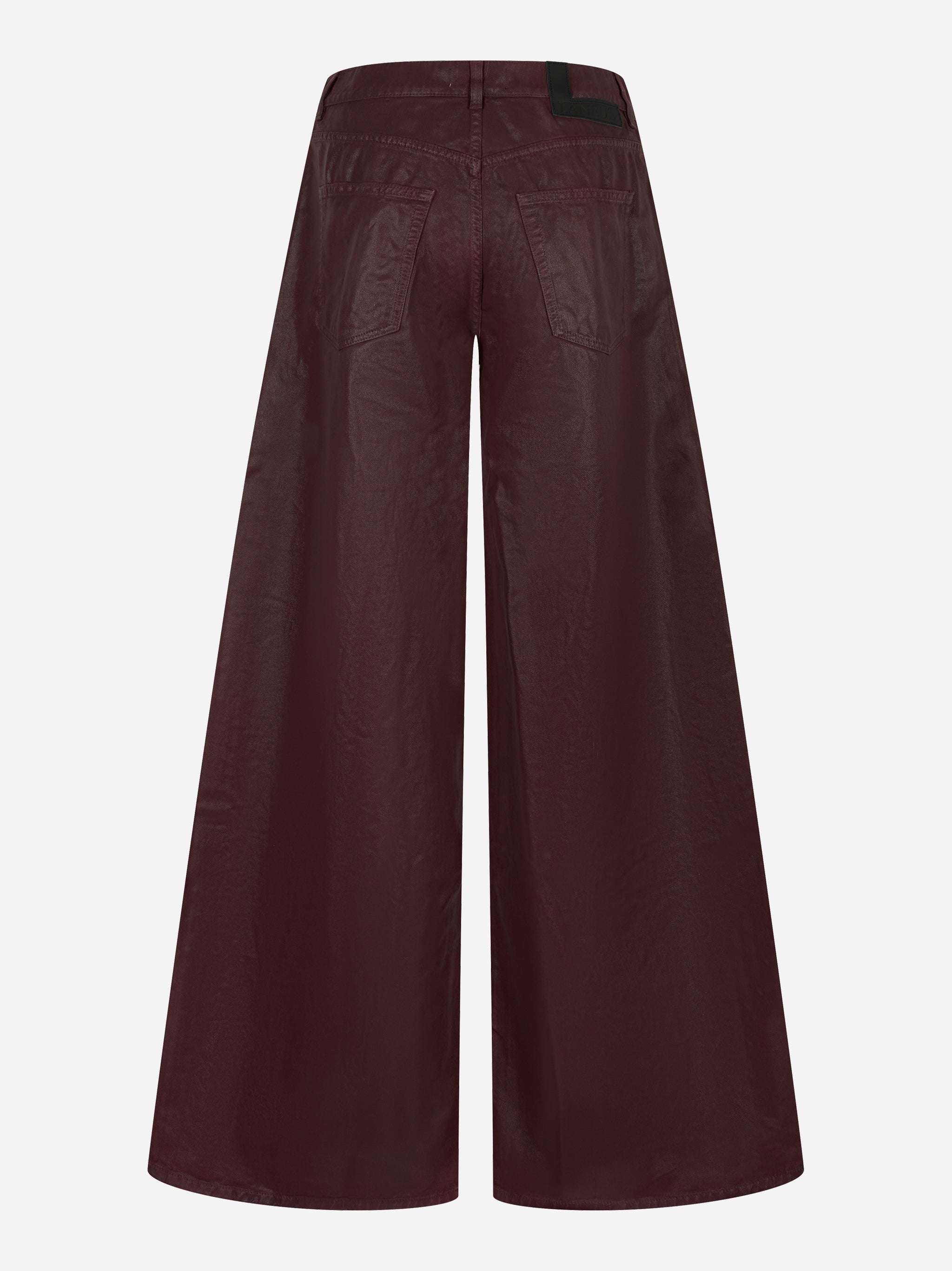 Jeans wide leg laminato bordeaux Laneus vista posteriore