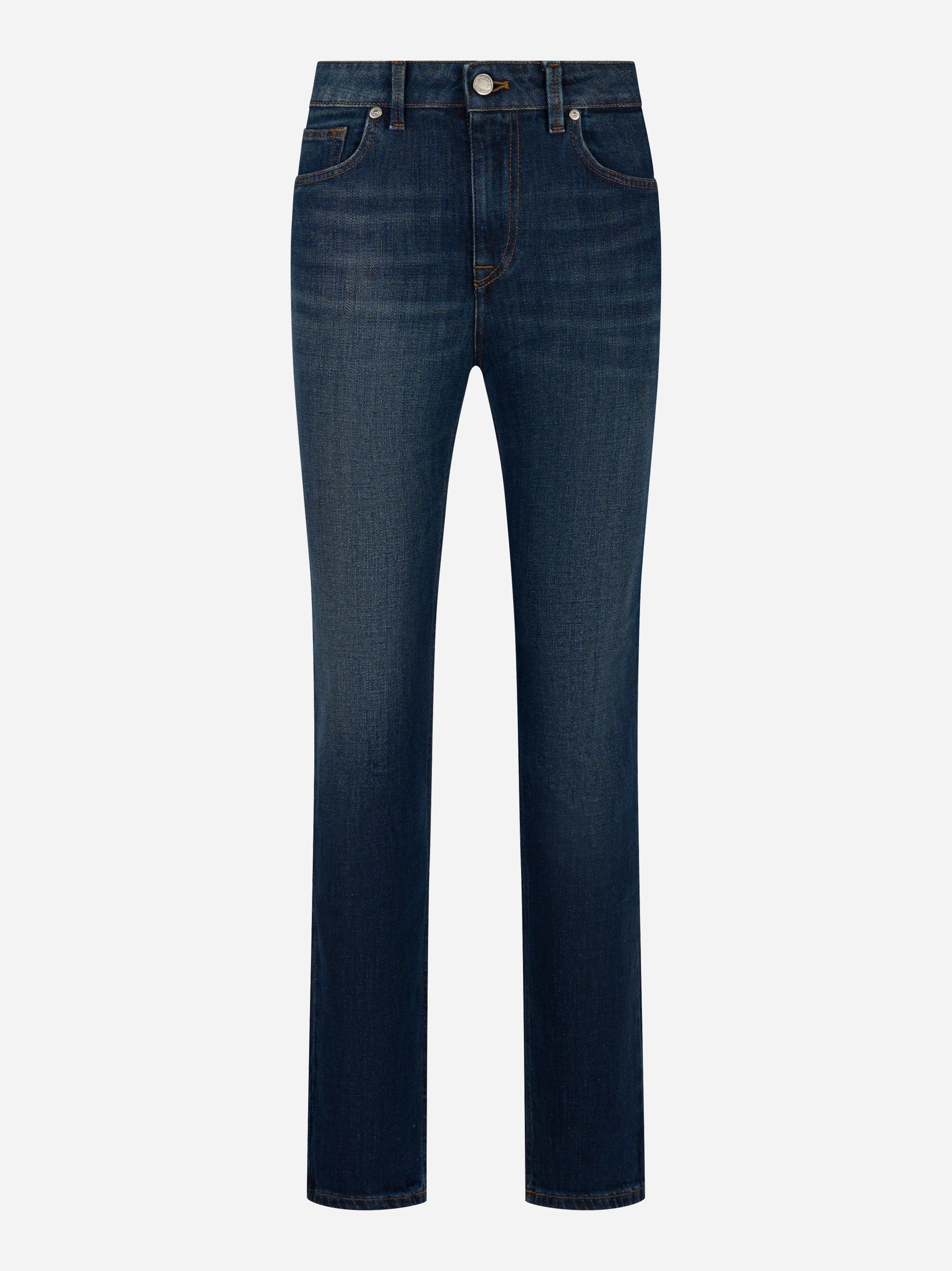 Jeans denim blu stretch PT Torino con gamba dritta