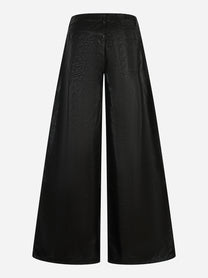 Jeans wide leg laminato nero Laneus con tasche posteriori vista retro