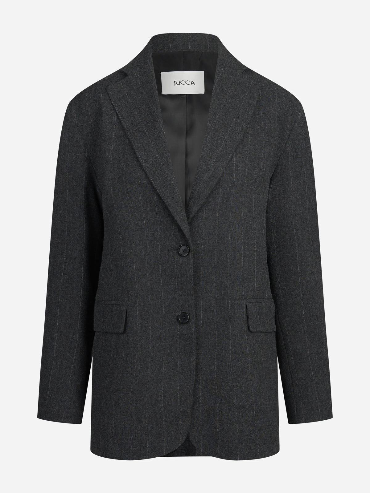 Blazer monopetto gessato grigio - vista frontale