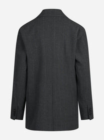 Blazer monopetto gessato grigio - vista posteriore