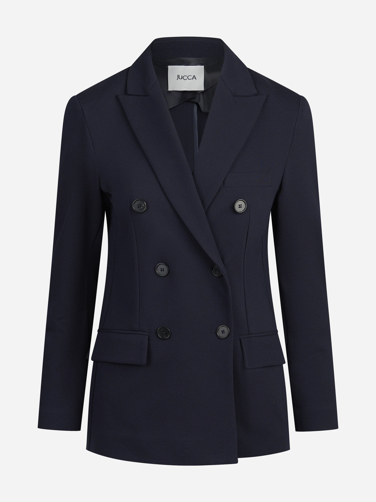 Blazer doppiopetto stretch blu - vista frontale