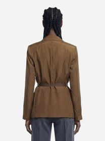 Blazer in seta con cintura in vita