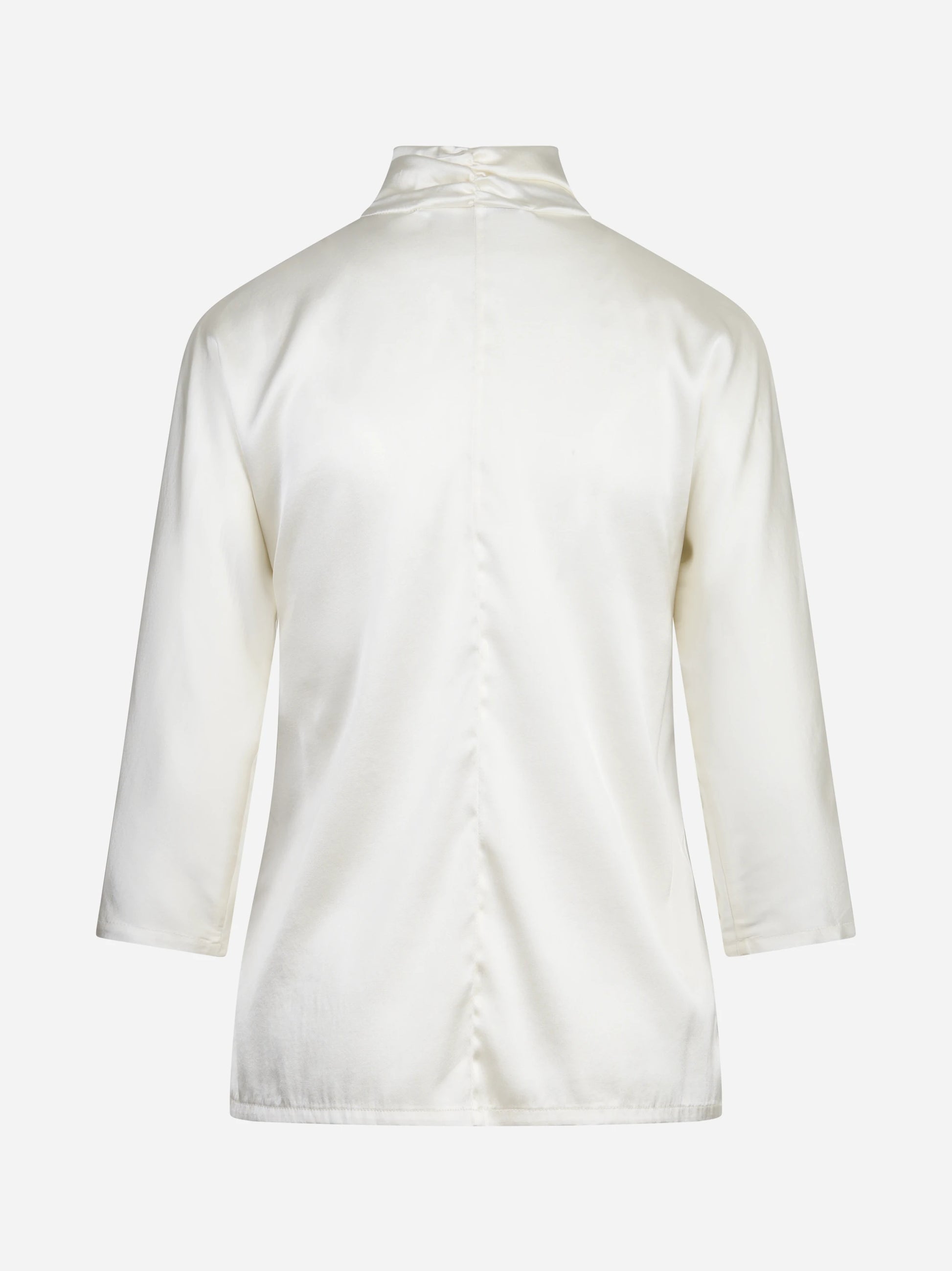 Blusa in seta con fiocco avorio - vista posteriore