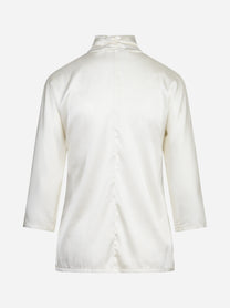 Blusa in seta con fiocco avorio - vista posteriore