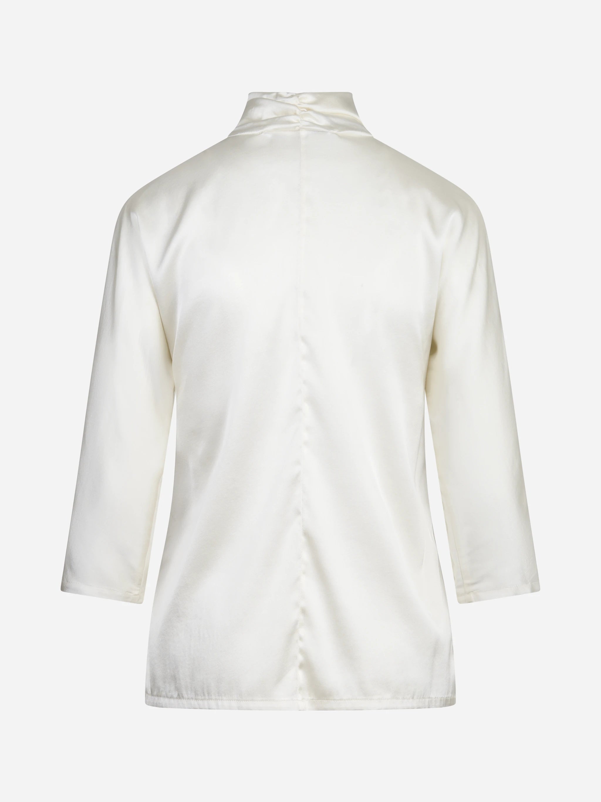Blusa in seta con fiocco avorio - vista posteriore