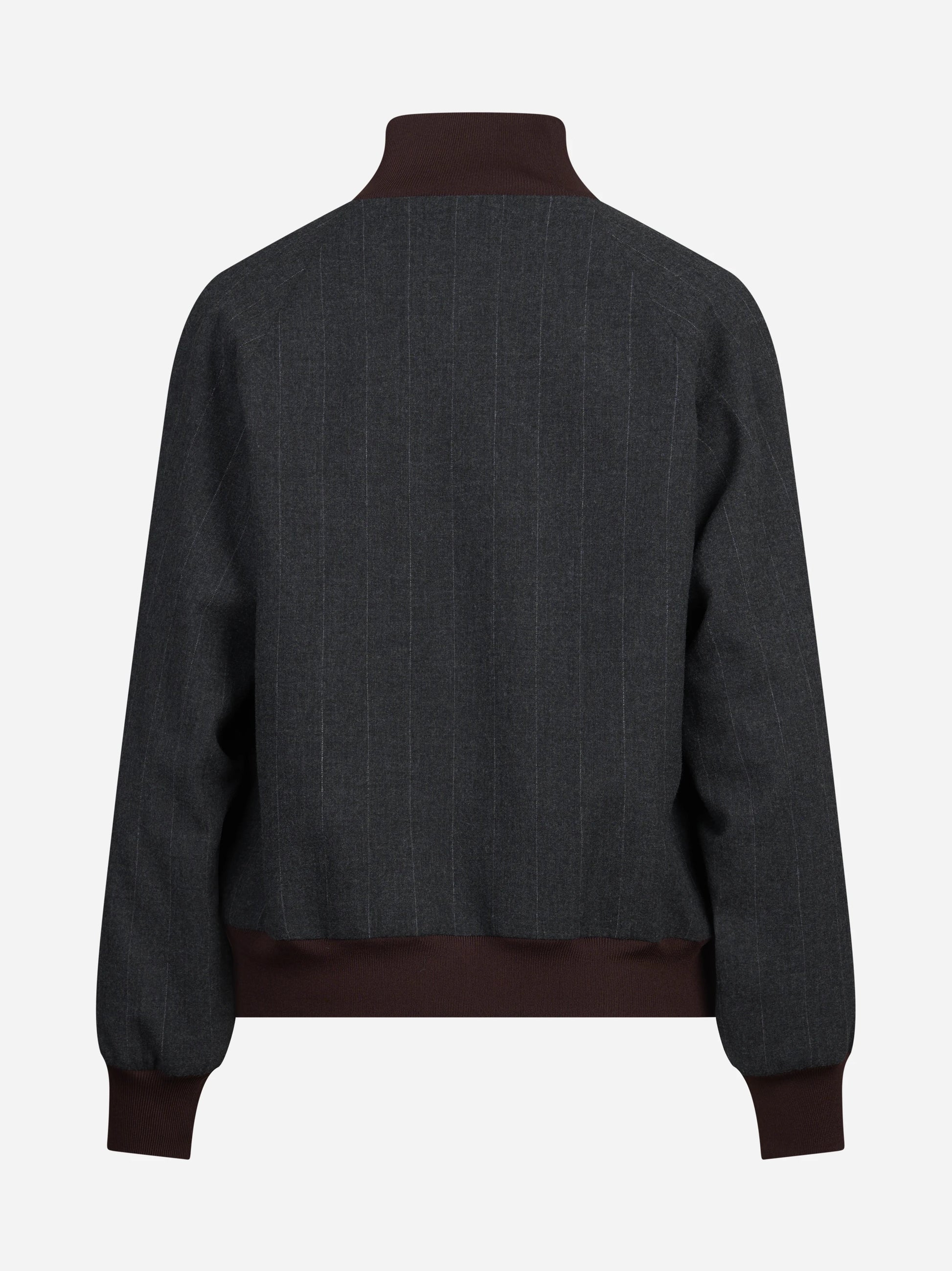 Bomber gessato con zip grigio e bordeaux - vista posteriore