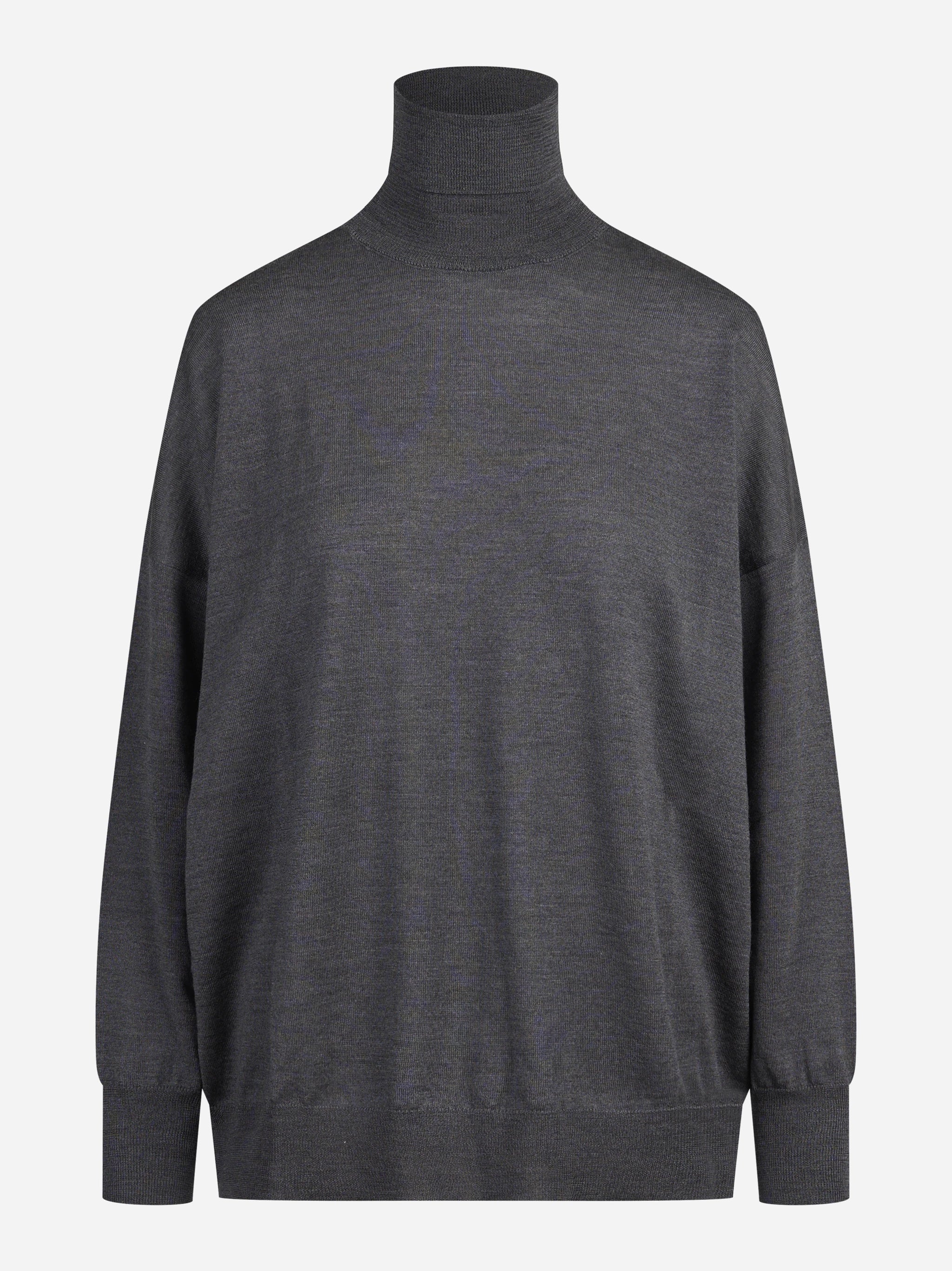 Maglia dolcevita oversize grigia - vista frontale