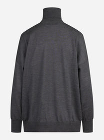 Maglia dolcevita oversize grigia - vista posteriore