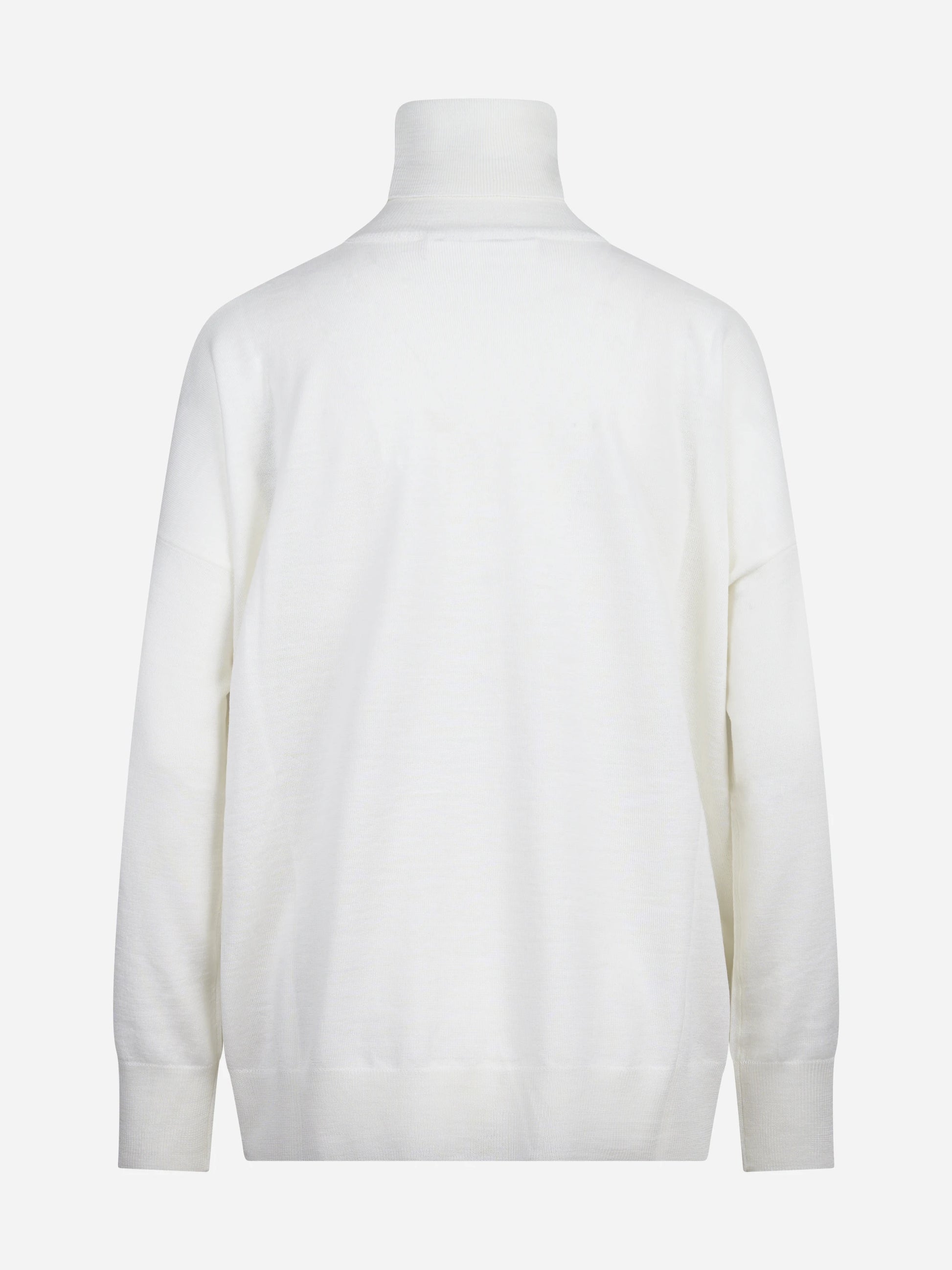 Maglia dolcevita oversized in lana vergine bianca - vista posteriore