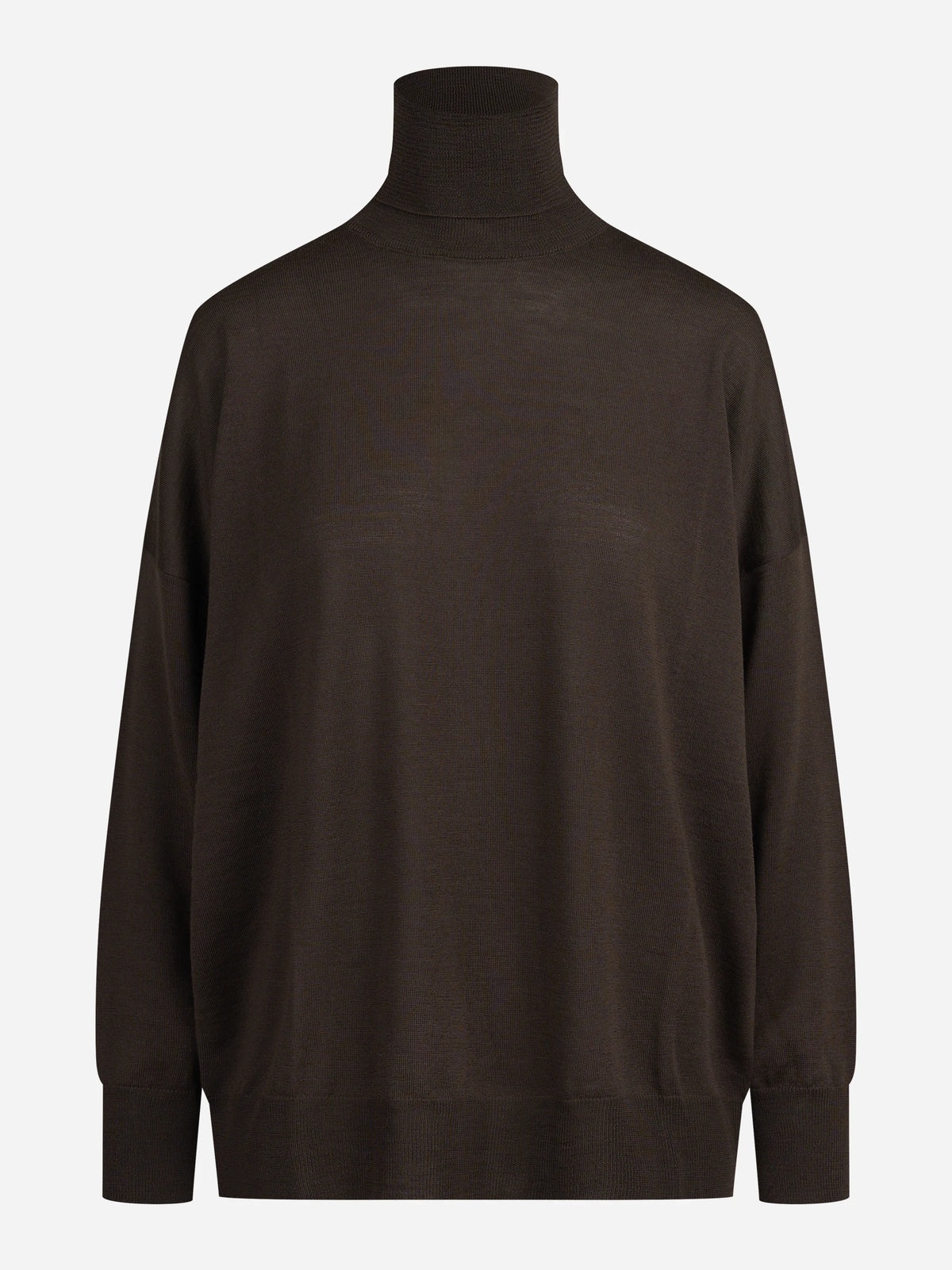 Maglia dolcevita oversize marrone - vista frontale