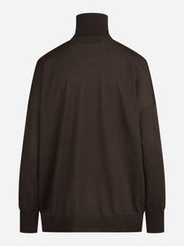 Maglia dolcevita oversize marrone - vista posteriore