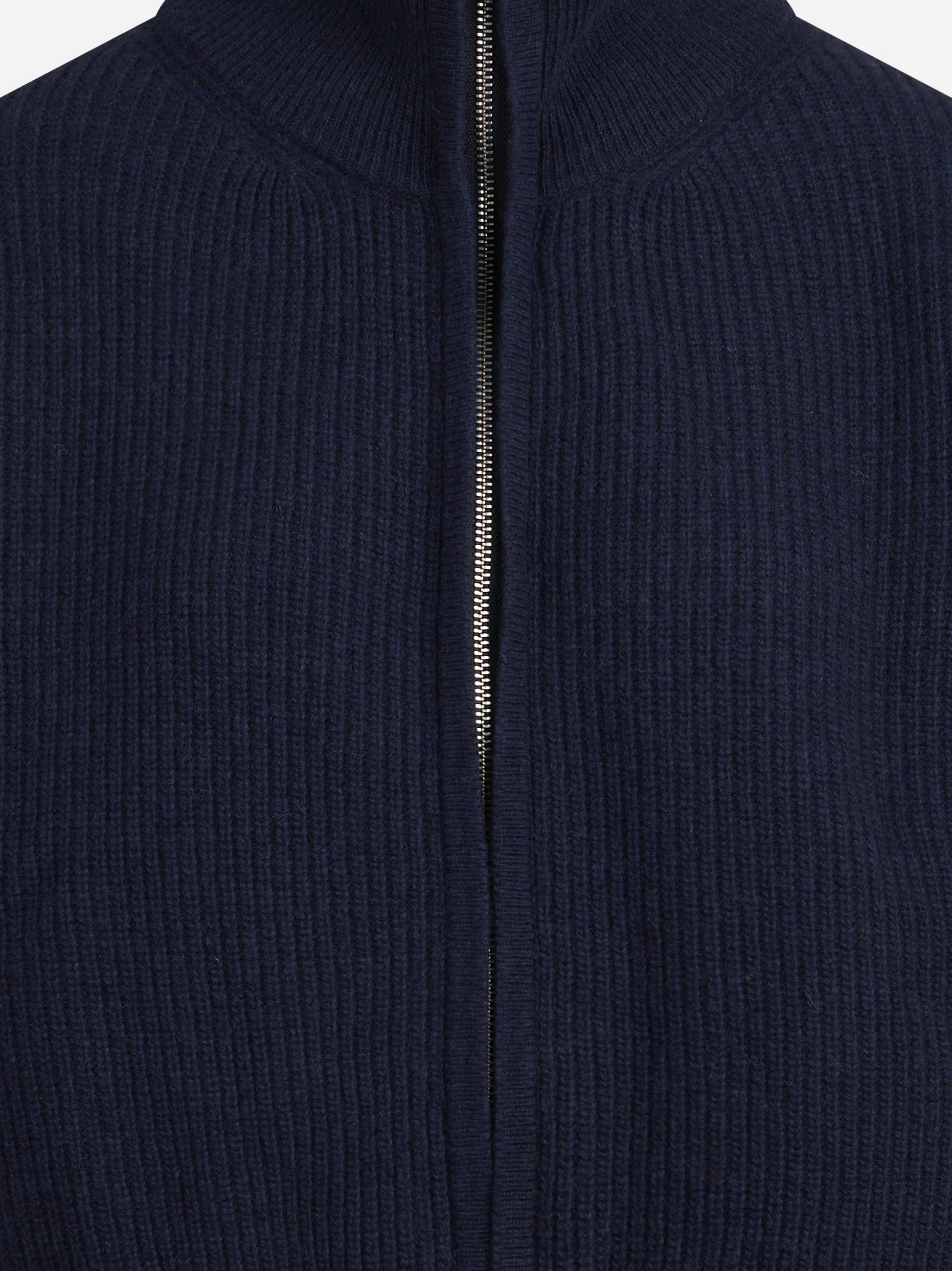 Maglia polo oversize in lana blu - dettaglio del prodotto