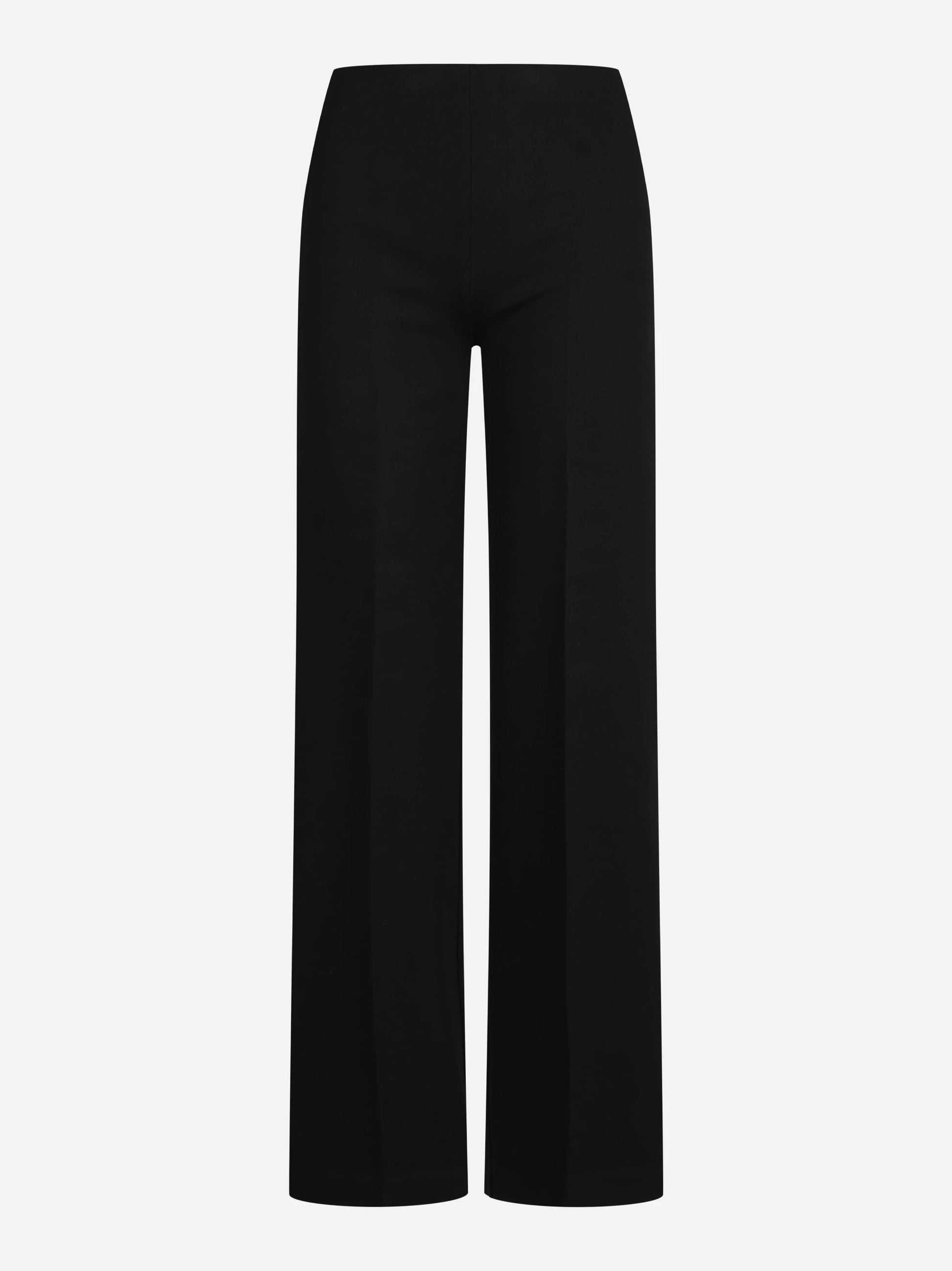 Pantaloni wide leg in viscosa neri - vista frontale