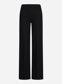 Pantaloni wide leg in viscosa neri - vista frontale
