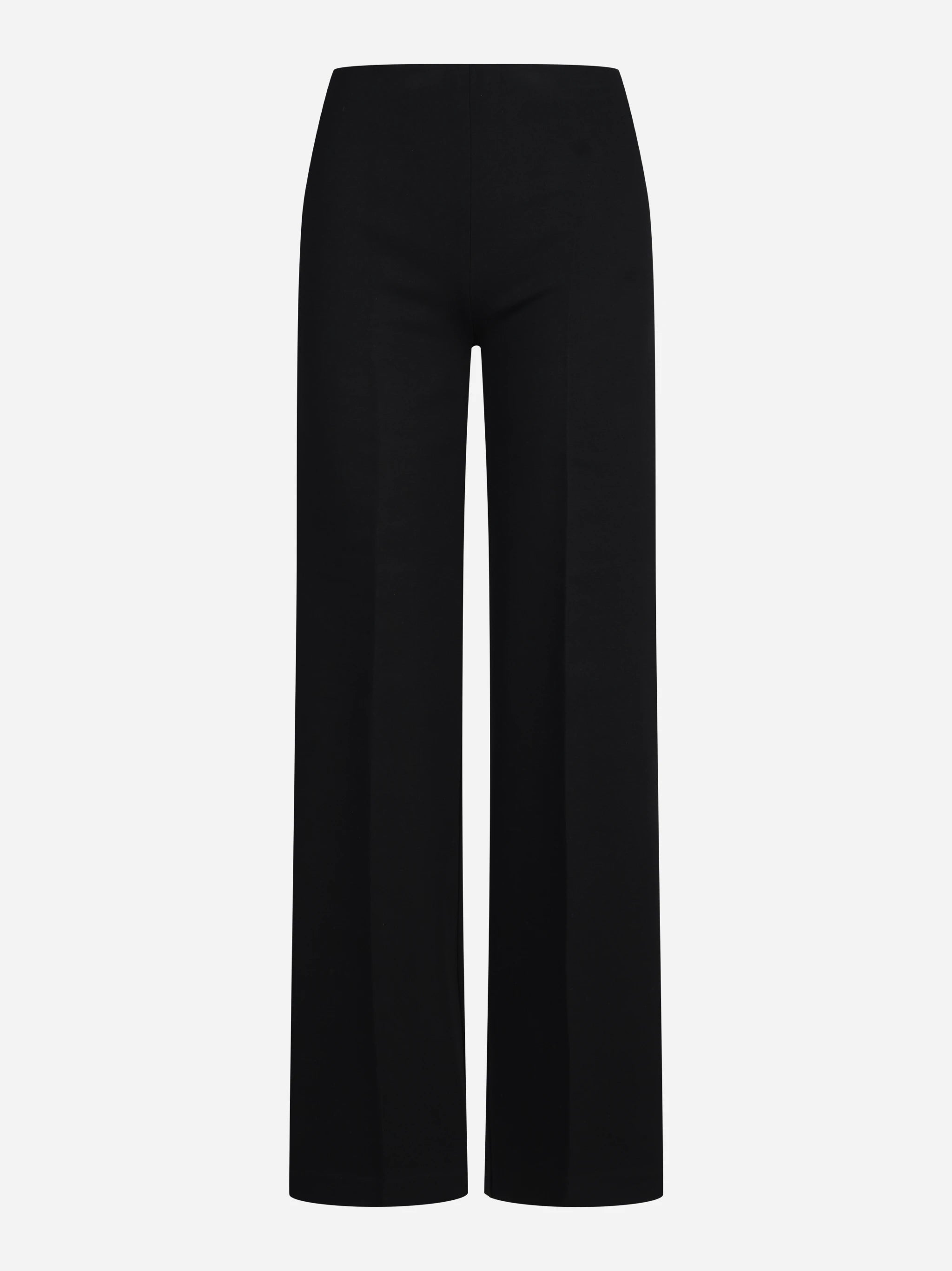 Pantaloni wide leg in viscosa neri - vista frontale